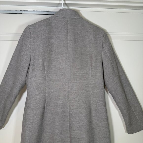 Banana Republic Inverted Collar Light Heather Grey Coat Small Petite - Picture 11 of 12